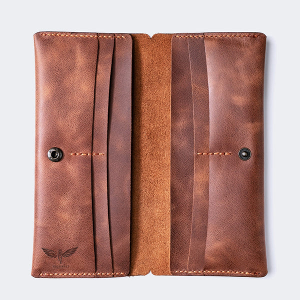 DOUBLE PHONE VINTAGE PREMIUM LEATHER WALLET CASE VIP-024