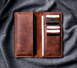 DOUBLE PHONE VINTAGE PREMIUM LEATHER WALLET CASE VIP-023