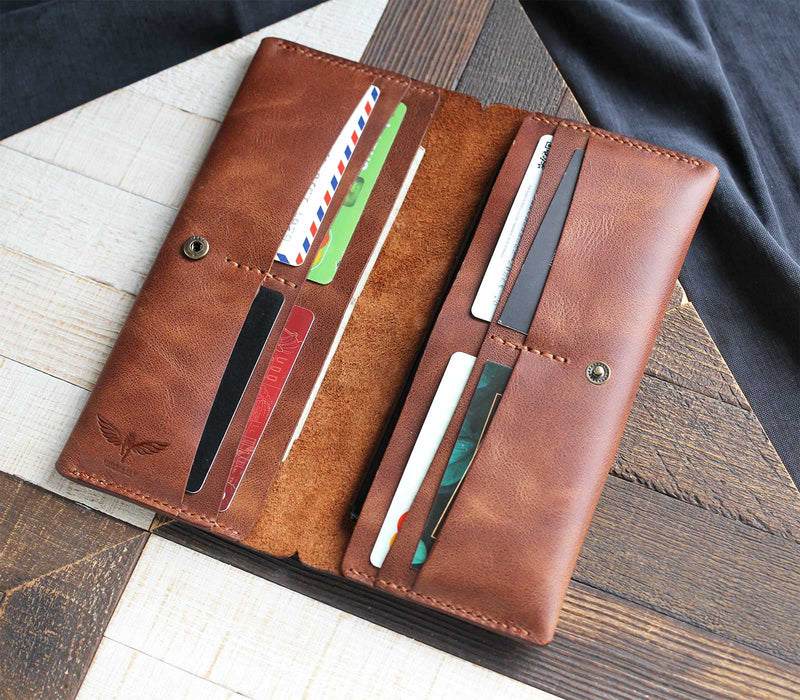 DOUBLE PHONE VINTAGE PREMIUM LEATHER WALLET CASE VIP-024