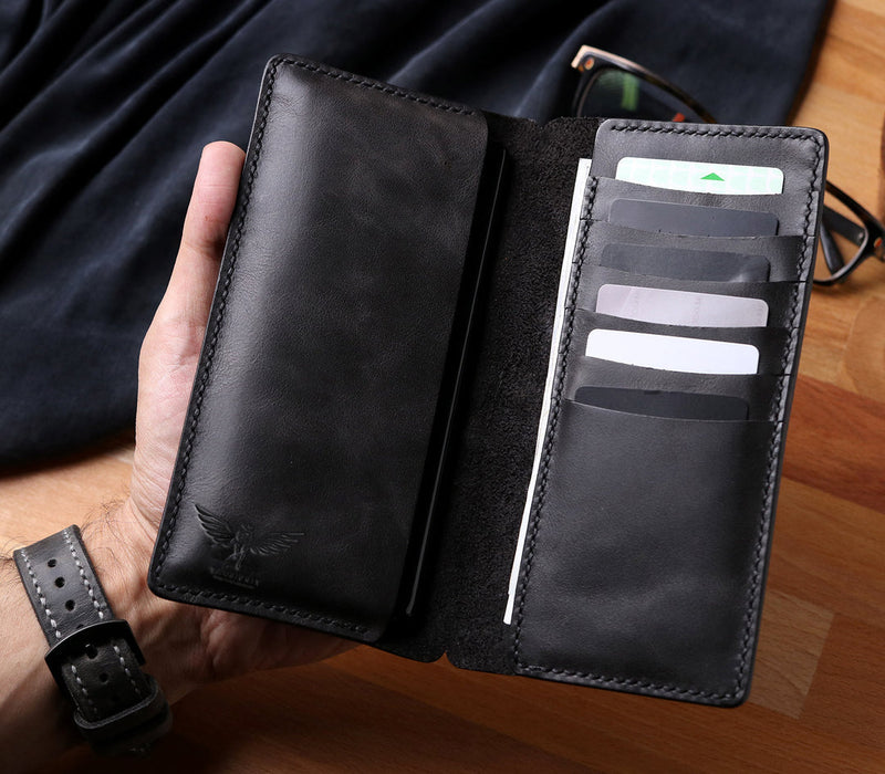 DOUBLE PHONE VINTAGE PREMIUM LEATHER WALLET CASE VIP-023
